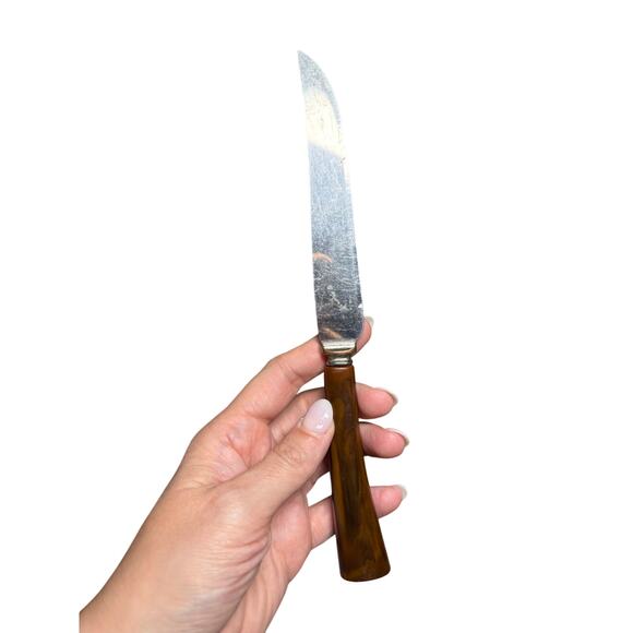 Vintage E Parker & Sons Knife 3709 Sheffield England Stainless Steel Bakelite 9" - Picture 6 of 7